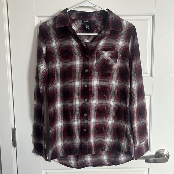 Rue 21 Button Up Flannel - Picture 1 of 5